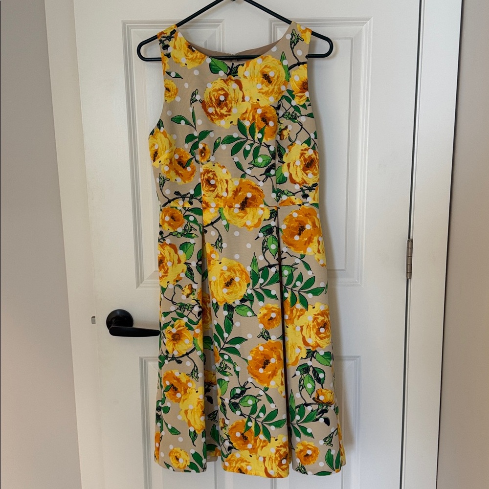 New York & Company Yellow Floral Dress